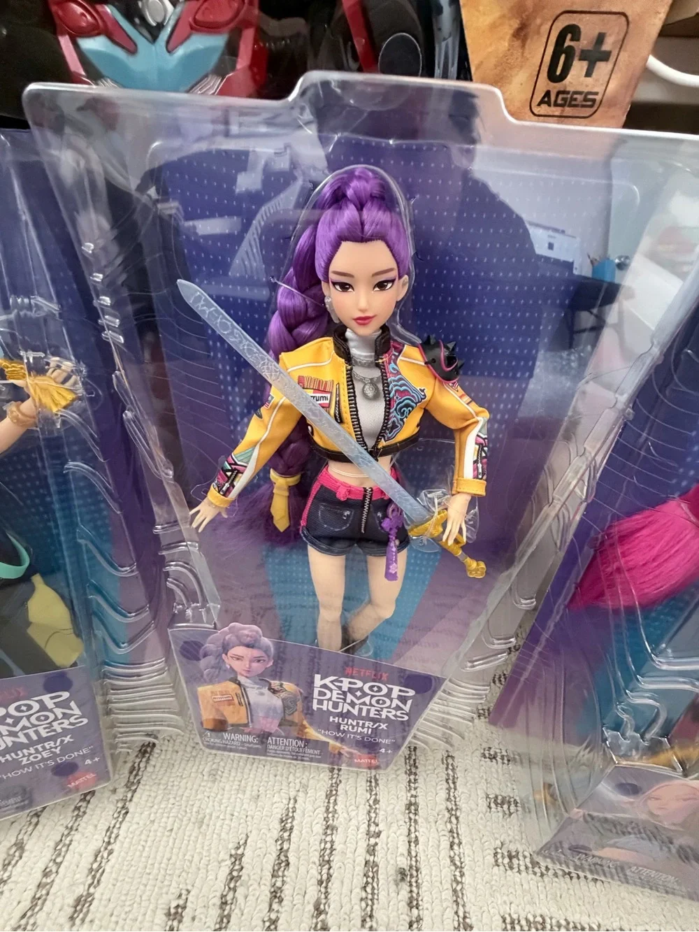 Netflix K-Pop Demon Hunters Dolls — Purple, Teal, Yellow, Pink Accents